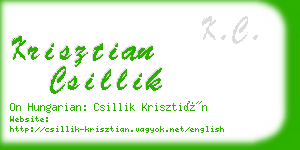 krisztian csillik business card